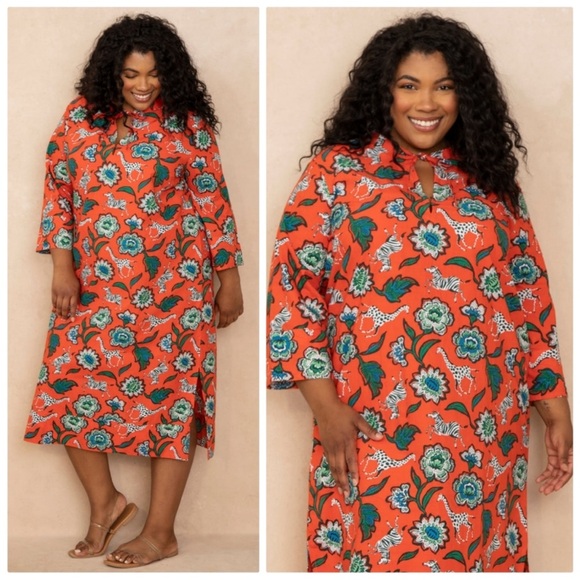 Printfresh Dresses & Skirts - NWT Print Fresh + Pencil & Paper Co. Orange Floral and Animal Print Dress